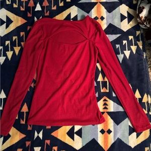 SHEIN Vibrant Red Long Sleeve Blouse